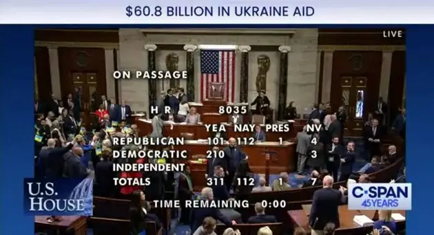 Палата представників США проголосувала за пакет допомоги Україні